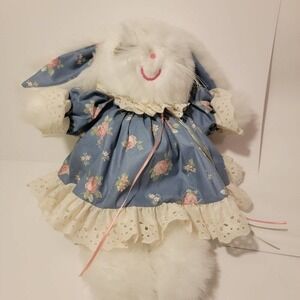 VINTAGE Ms Noah Original Toy Bunny Plush Lace Dress 16" Rosie
